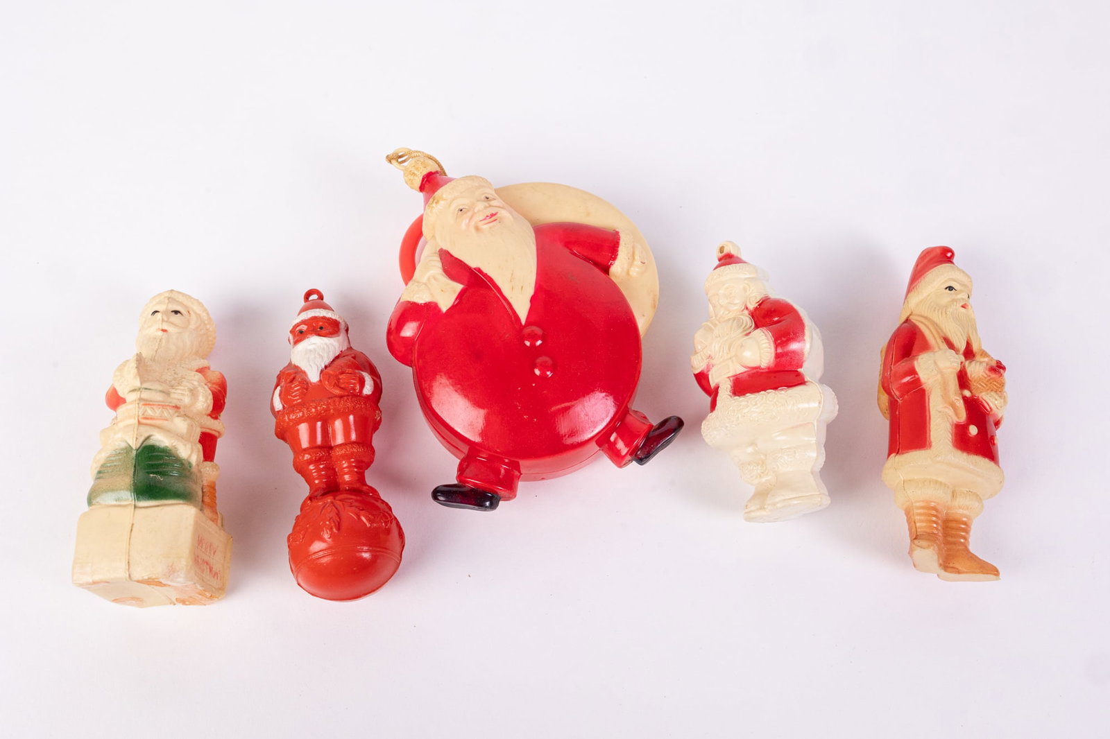 Five Vintage Celluloid Santa Figurines (1 of 5)