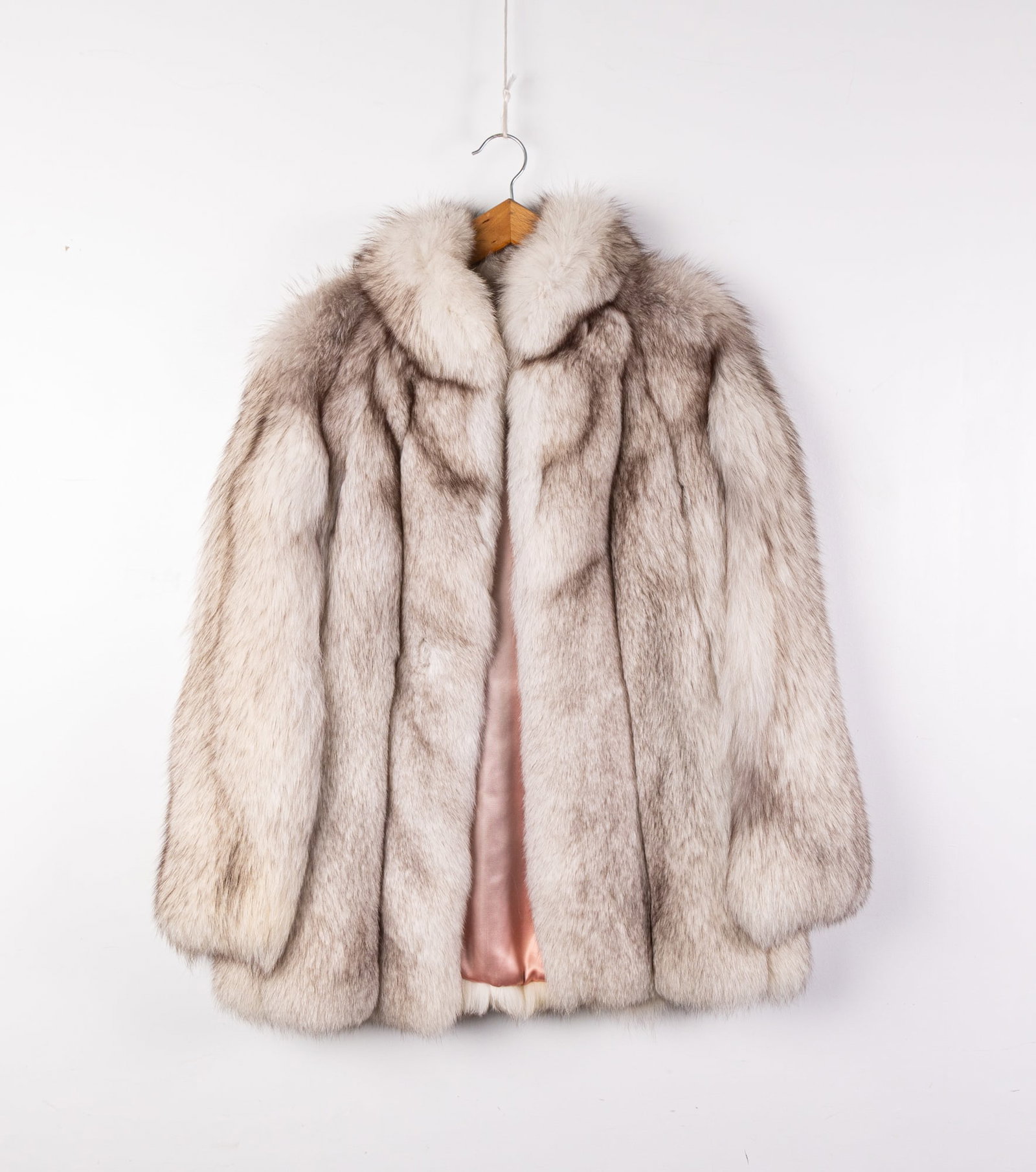 White Fur Coat w/ Pink Satin Lining (1 of 3)