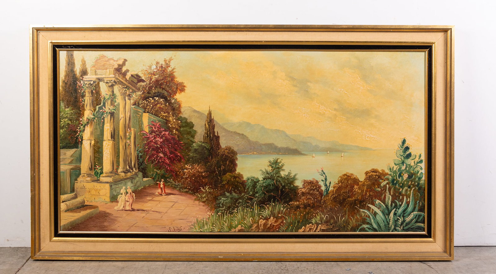 Antique Italian Impressionist Painting Oil on Canvas: Antique Italian Impressionist Painting Oil on Canvas Size 31" x 55" Literature Brooks Auction is not responsible for outbids. Questions? Call the office at (856) 694-2960 or email us directly at inf