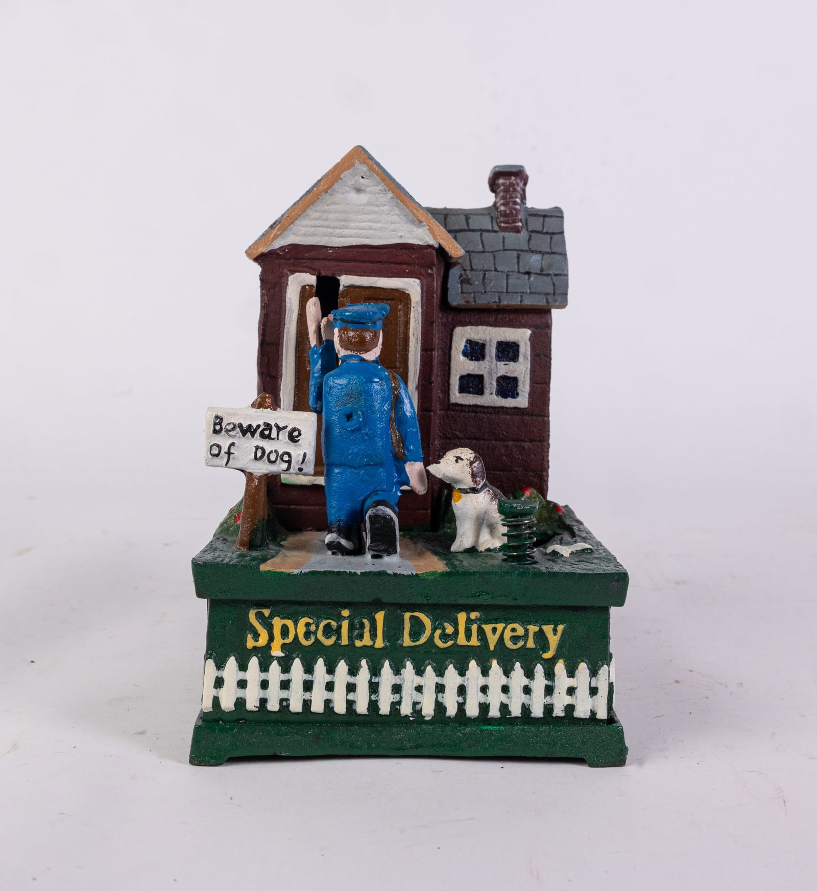 Special Delivery Beware of Dog Bank: Special Delivery Beware of Dog Bank Size 7.5" Literature Brooks Auction is not responsible for outbids. Questions? Call the office at (856) 694-2960 or email us directly at info@brooks.auction. <