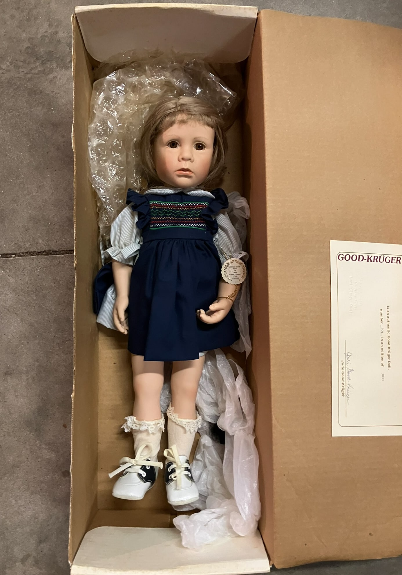 Good-Kruger "Sweet Emily Jane" Doll in original box: Good-Kruger "Sweet Emily Jane" Doll in original box Literature Brooks Auction is not responsible for outbids. Questions? Call the office at (856) 694-2960 or email us directly at info@brooks.auction.