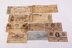 Ten Confederate Era Bills and Assorted Currency