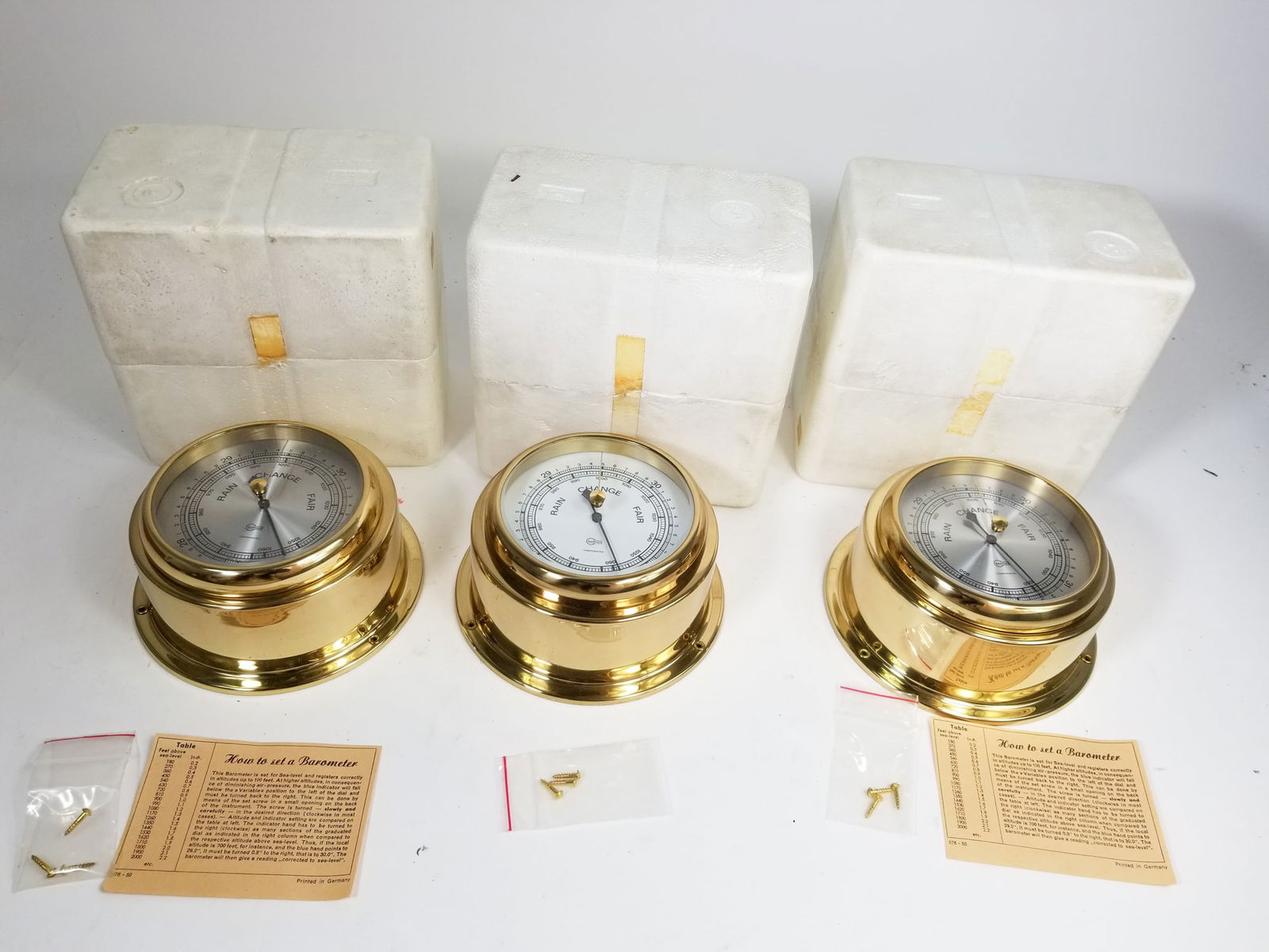 Lot of Three New/Old Stock NOS Barigo Compensates Maritime Ships Barometer (1 of 4)