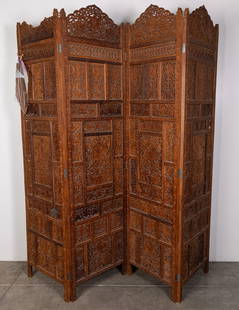 Heavily Carved Teak Room Divider: Heavily Carved Teak Room DividerLiterature Brooks Auction is not responsible for outbids. Questions? Call the office at (856) 694-2960 or email us directly at info@brooks.auction. • Please