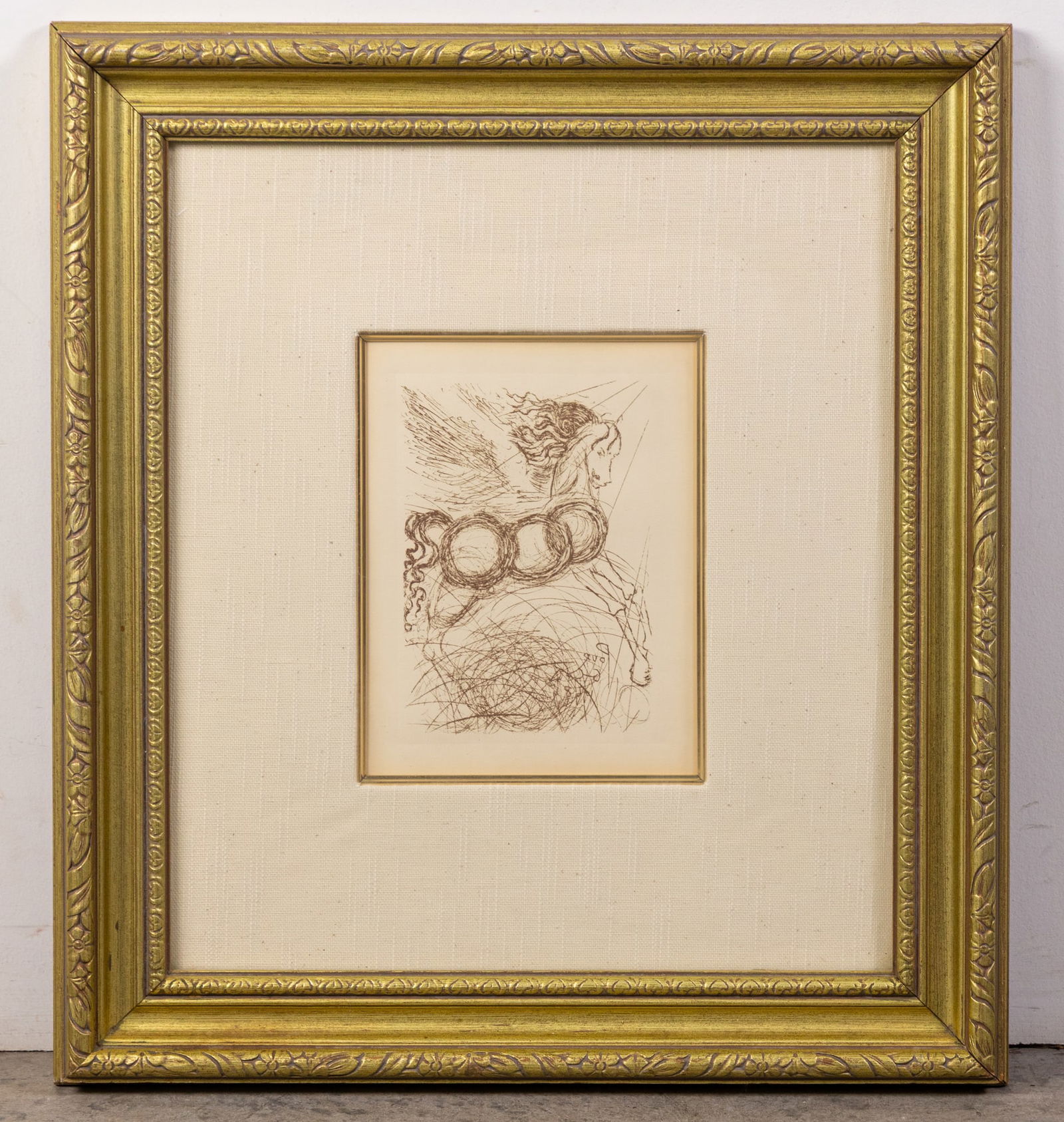 Salvador Dali (1904-1989) "Pegasus" Etching Restrike Framed (1 of 3)