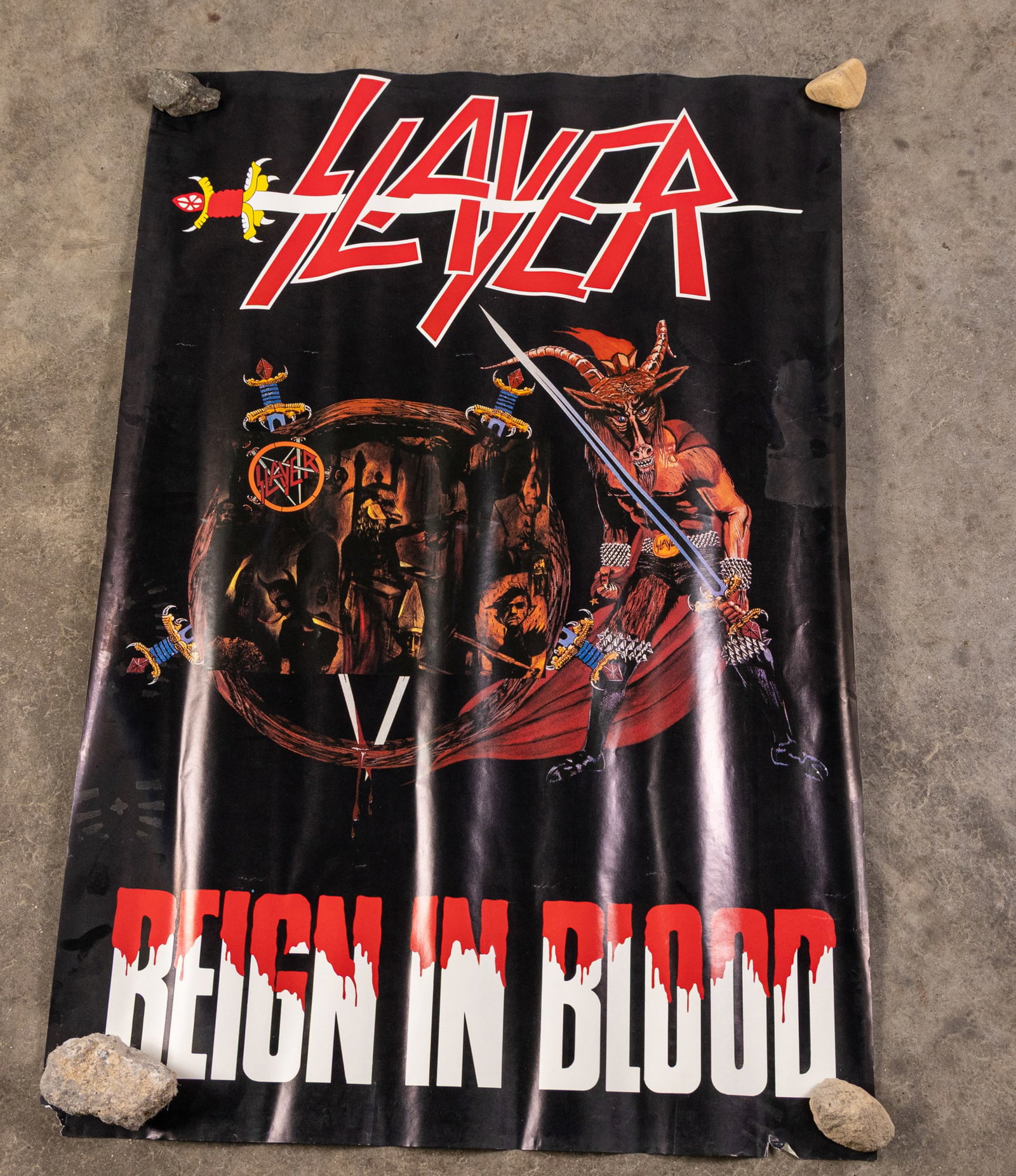 Slayer 1986 "Reign in Blood" Def Jam Recordings Promotional Poster: Slayer 1986 "Reign in Blood" Def Jam Recordings Promotional Poster Size 35" x 24" Literature Brooks Auction is not responsible for outbids. Questions? Call the office at (856) 694-2960 or email us d
