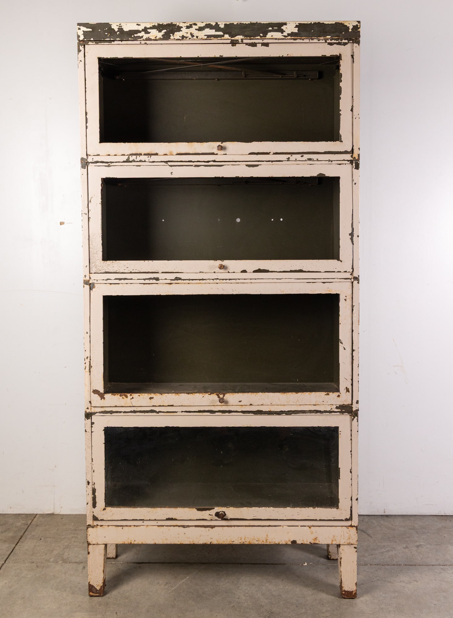 Antique Metal Four Section Barrister Bookcase (1 of 8)