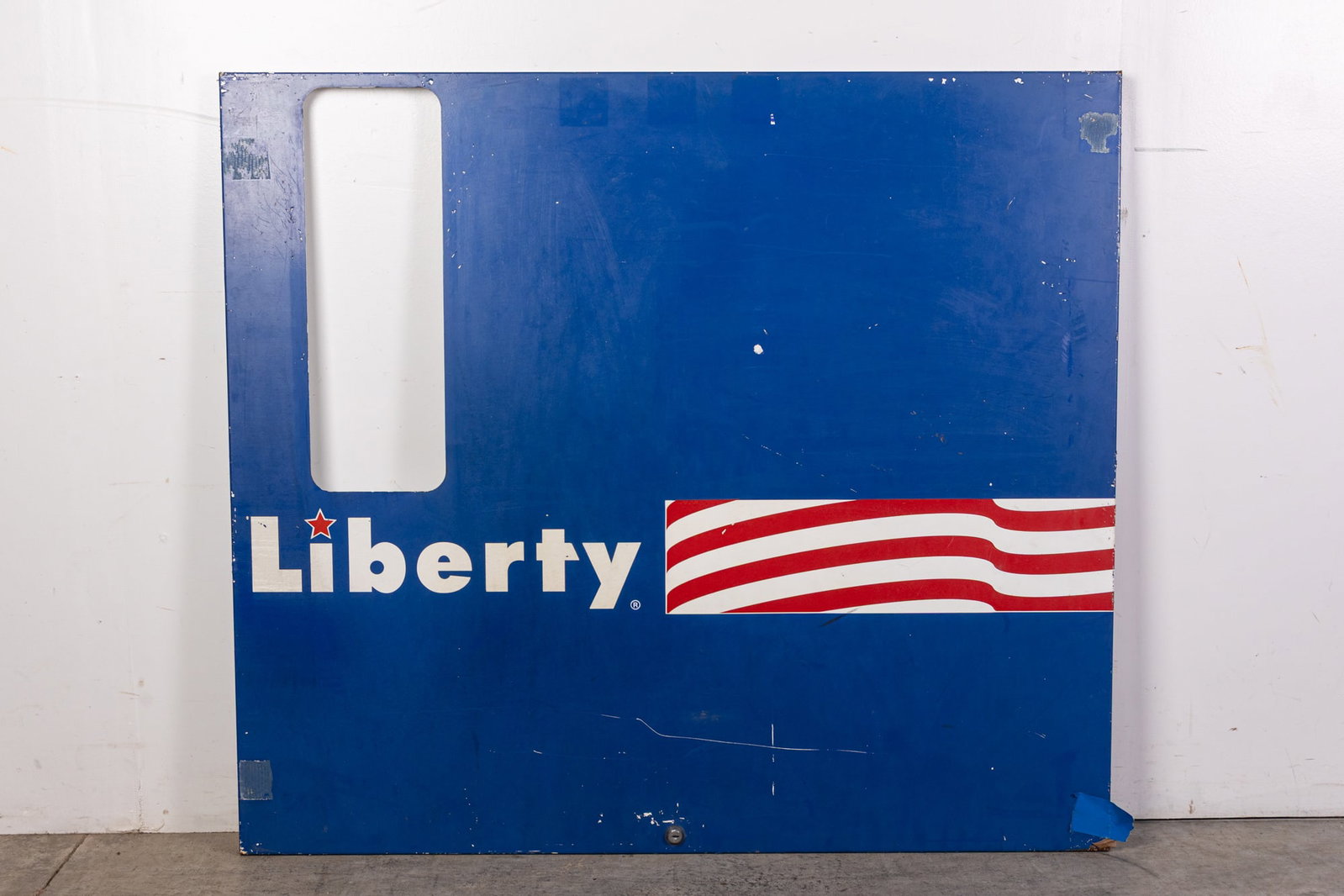 Vintage Large Metal Liberty Gas Station Sign: Vintage Large Metal Liberty Gas Station Sign Size 37" x 42" Literature Brooks Auction is not responsible for outbids. Questions? Call the office at (856) 694-2960 or email us directly at info@brooks
