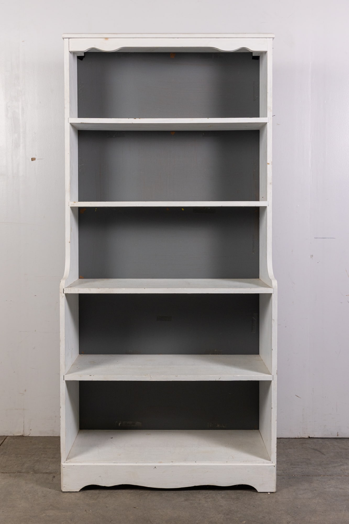Vintage White Painted Wooden Bookshelf (1 of 6)