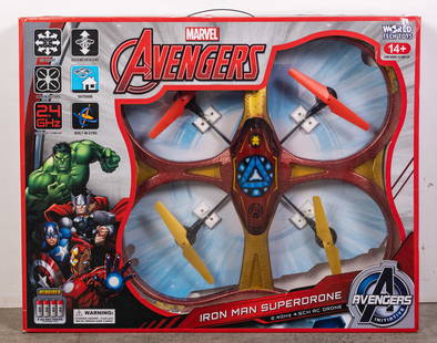 Marvel Avengers Iron Man Super Drone 2.4GHz 4 SCH RC Drone: Marvel Avengers Iron Man Super Drone 2.4GHz 4 SCH RC Drone Literature  Brooks Auction is not responsible for outbids. Questions? Call the office at (856) 694-2960 or email us directly at info@brooks.a