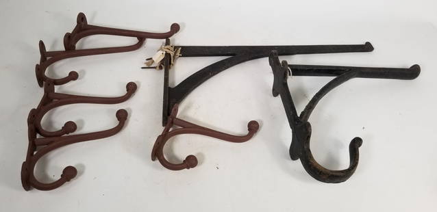 Vintage & Antique Wall Hanger/Hook Assortment: Vintage & Antique Wall Hanger/Hook Assortment Size 7" x 12" x 12" Literature  Brooks Auction is not responsible for outbids. Questions? Call the office at (856) 694-2960 or email us directly at info@