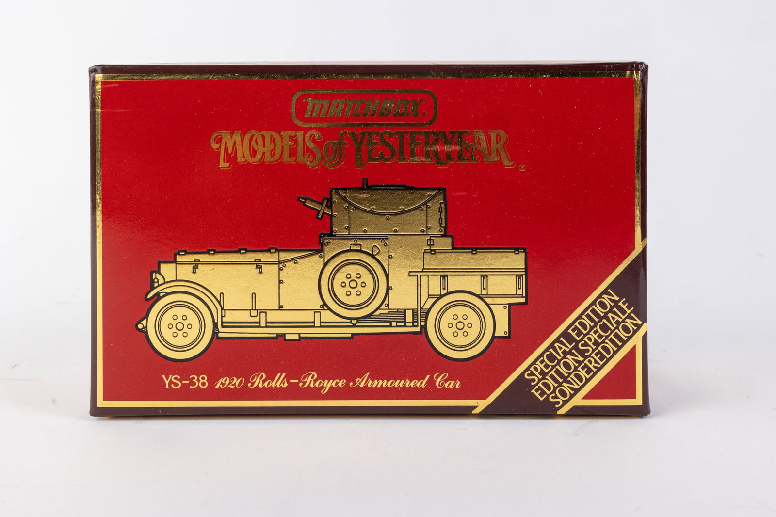 Matchbox Models of Yesteryear YS-38 1920 Rolls-Royce Armoured Car: Matchbox Models of Yesteryear YS-38 1920 Rolls-Royce Armoured Car Size 5" x 8" x 3" Literature Brooks Auction is not responsible for outbids. Questions? Call the office at (856) 694-2960 or email us