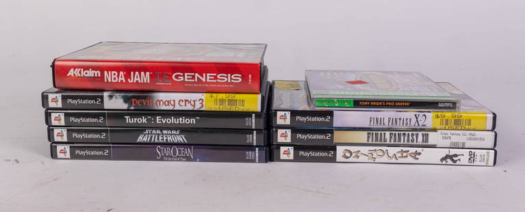 Lot of Assorted Video Games: Lot of Assorted Video Games: Devil May Cry 3 - Final Fantasy X2 - Star Ocean - and more Size 8" x 6" x 1" Literature  Brooks Auction is not responsible for outbids. Questions? Call the office at (856
