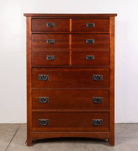 Five Drawer Contemporary Wooden Chest: Five Drawer Contemporary Wooden Chest Size 52" x 36" x 18" Literature  Brooks Auction is not responsible for outbids. Questions? Call the office at (856) 694-2960 or email us directly at info@brooks.