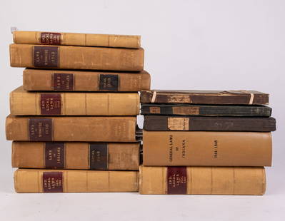 Antiquarian Indiana State Law c. 1817-1889 Books: Antiquarian Indiana State Law c. 1817-1889 Books Size 9" x 7" x 2" Literature  Brooks Auction is not responsible for outbids. Questions? Call the office at (856) 694-2960 or email us directly at info