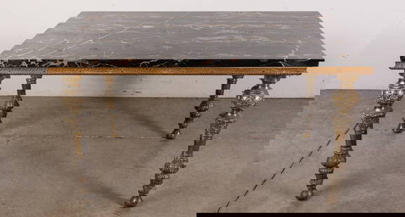 Vintage Marble Top Table: Vintage Marble Top Table Size 16" x 30" x 20" Literature  Brooks Auction is not responsible for outbids. Questions? Call the office at (856) 694-2960 or email us directly at info@brooks.auction. <
