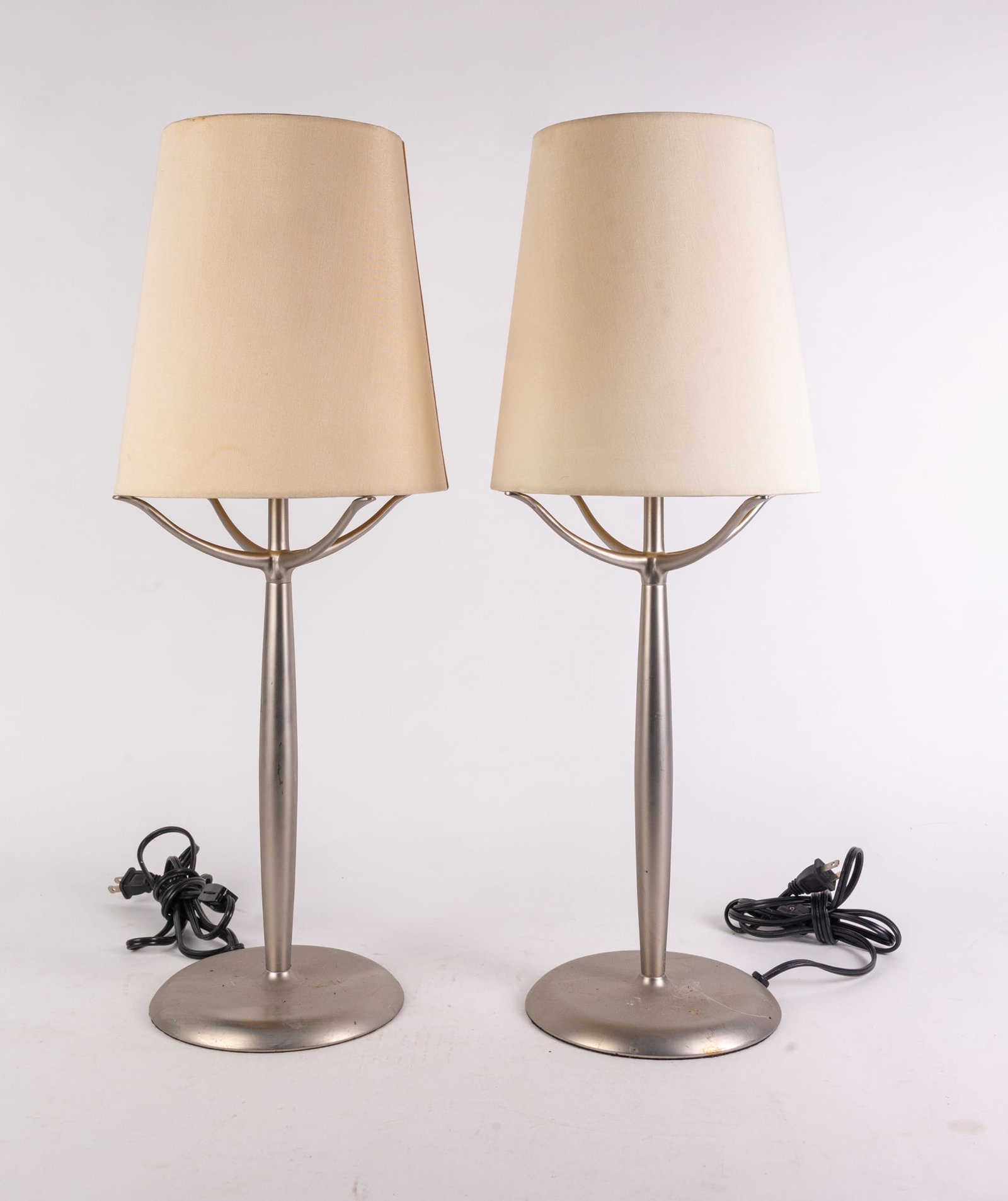 Pair of Chrome Modern Table Lamps (1 of 4)