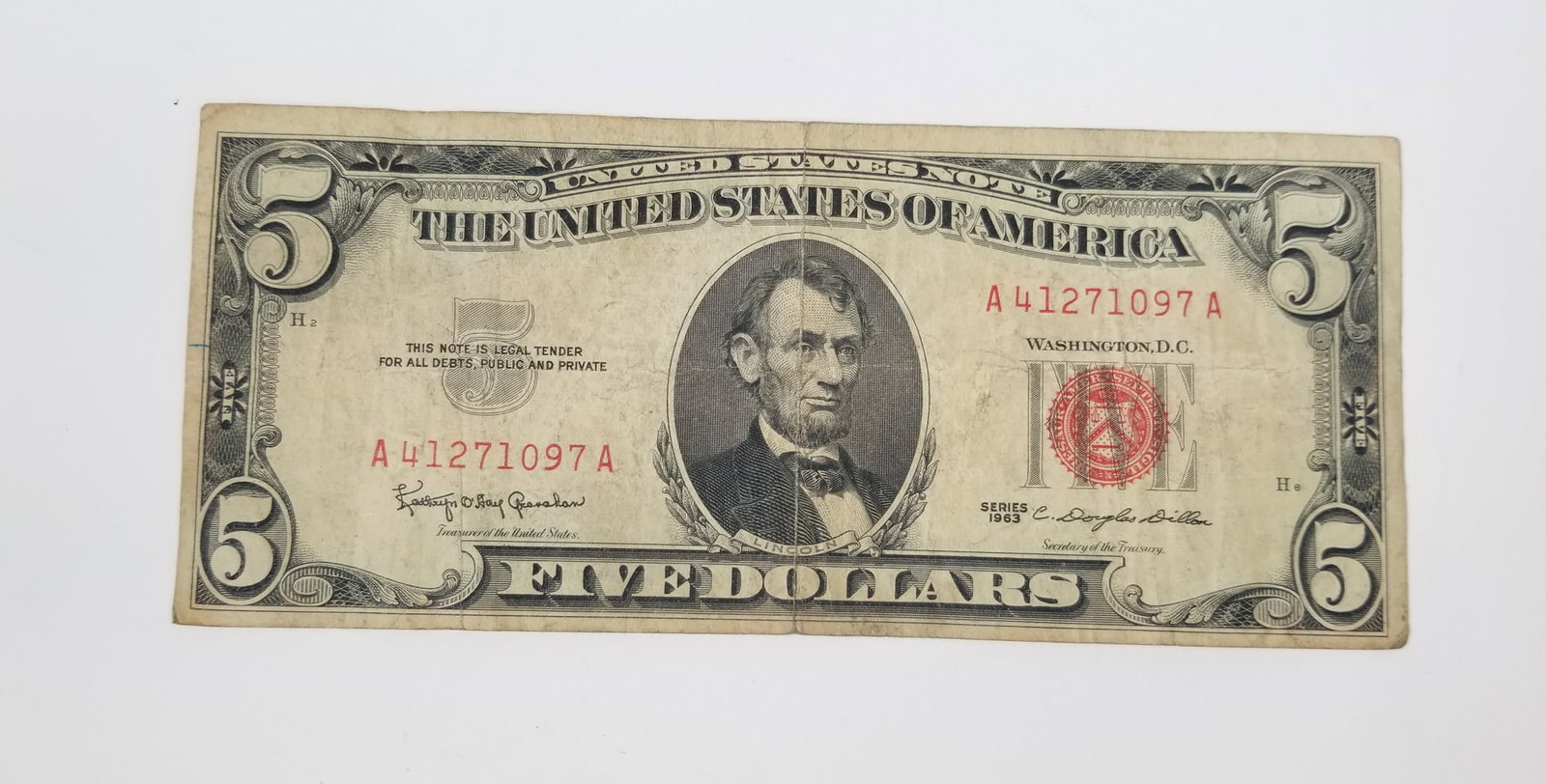 Series 1963 Red Seal $5 United States Note (1 of 2)