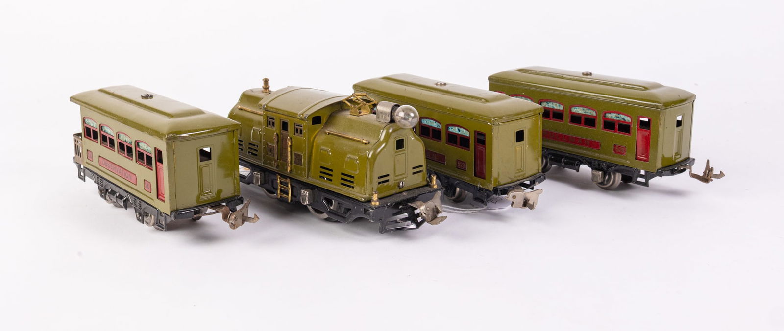 Lionel Prewar Train Set Outfit #294 Olive 252 w/529 529 530 Cars (1 of 7)