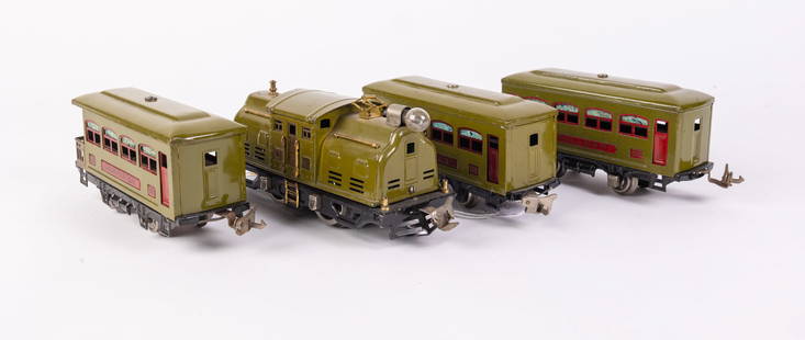 Lionel Prewar Train Set Outfit #294 Olive 252 w/529 529 530 Cars: Lionel Prewar Train Set Outfit #294 Olive 252 w/529 529 530 Cars Size 3" x 8" x 3" Literature  Brooks Auction is not responsible for outbids. Questions? Call the office at (856) 694-2960 or email us