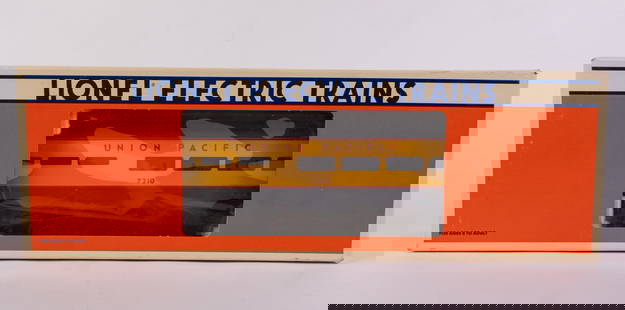 Lionel Union Pacific Smooth Side Dinning Car in Original Box: Lionel Union Pacific Smooth Side Dinning Car in Original Box Size 4" x 18" x 6" Literature  Brooks Auction is not responsible for outbids. Questions? Call the office at (856) 694-2960 or email us dir