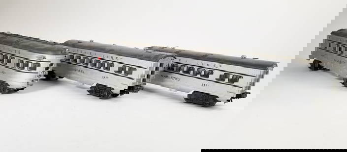 Lionel No.2421-2423 O-Gauge Grey Pullman Cars: Lionel No.2421-2423 O-Gauge Grey Pullman Cars Size 4" x 11" x 2" Literature  Brooks Auction is not responsible for outbids. Questions? Call the office at (856) 694-2960 or email us directly at info@b