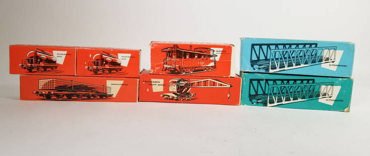 Assorted Vintage Marklin Train Cars in Box: Assorted Vintage Marklin Train Cars in Box Size 3" x 8" x 3" Literature  Brooks Auction is not responsible for outbids. Questions? Call the office at (856) 694-2960 or email us directly at info@brook
