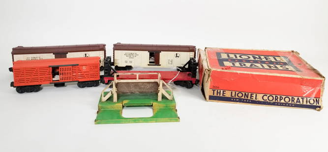 Assorted Vintage Lionel Model Railroad Trains: Assorted Vintage Lionel Model Railroad Trains Size 4" x 11" x 9" Literature  Brooks Auction is not responsible for outbids. Questions? Call the office at (856) 694-2960 or email us directly at info@b