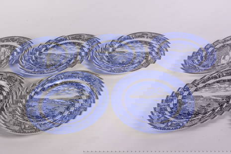 Set of Five Shenango Baltimore and Ohio Railroad Blue and White Plates: Set of Five Shenango Baltimore and Ohio Railroad Blue and White Plates Size 11" diameter Literature Brooks Auction is not responsible for outbids. Questions? Call the office at (856) 694-2960 or ema