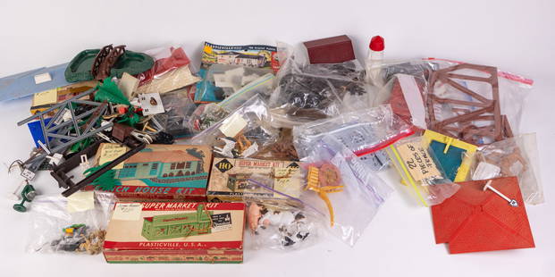 Plasticville & Model Railroad Scenery and Accessories Assortment: Plasticville & Model Railroad Scenery and Accessories Assortment Size 5" x 10" x 2" Literature  Brooks Auction is not responsible for outbids. Questions? Call the office at (856) 694-2960 or email us