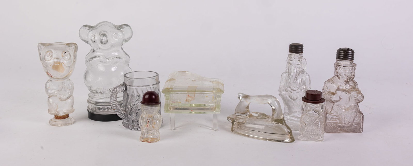 Lot of Assorted Antique Glass Novelty Candy Containers (1 of 6)