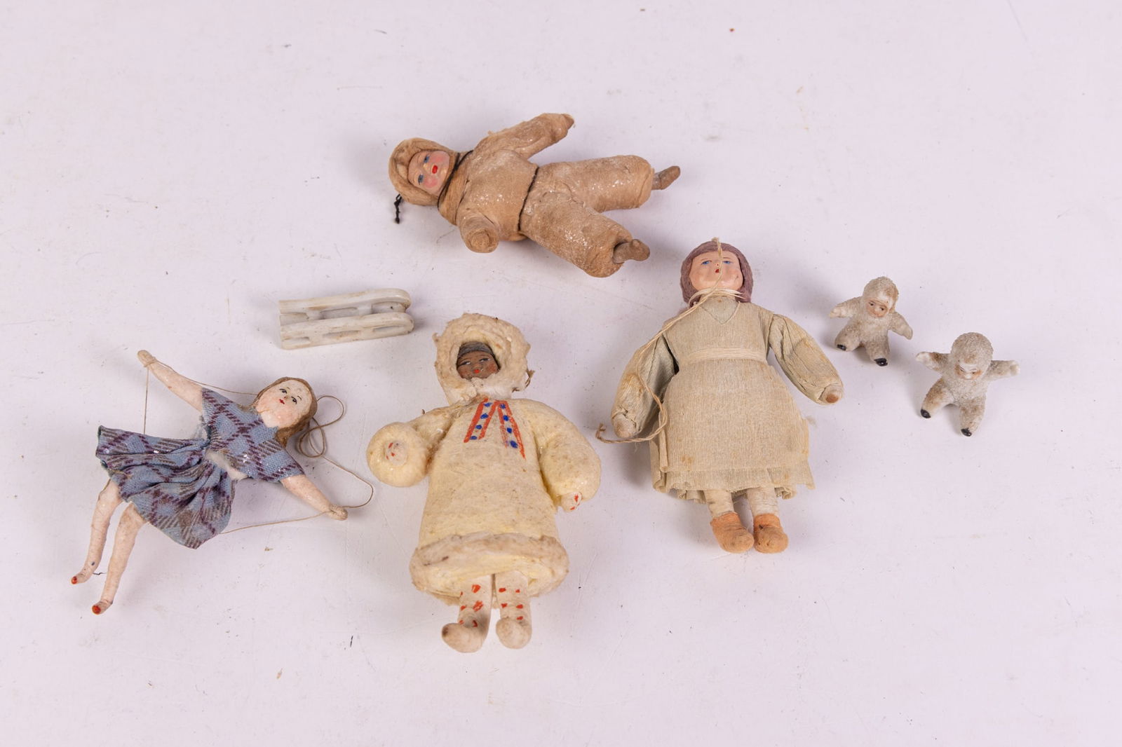 Antique Early Cotton Spun & Composite Ornament Figures (1 of 5)