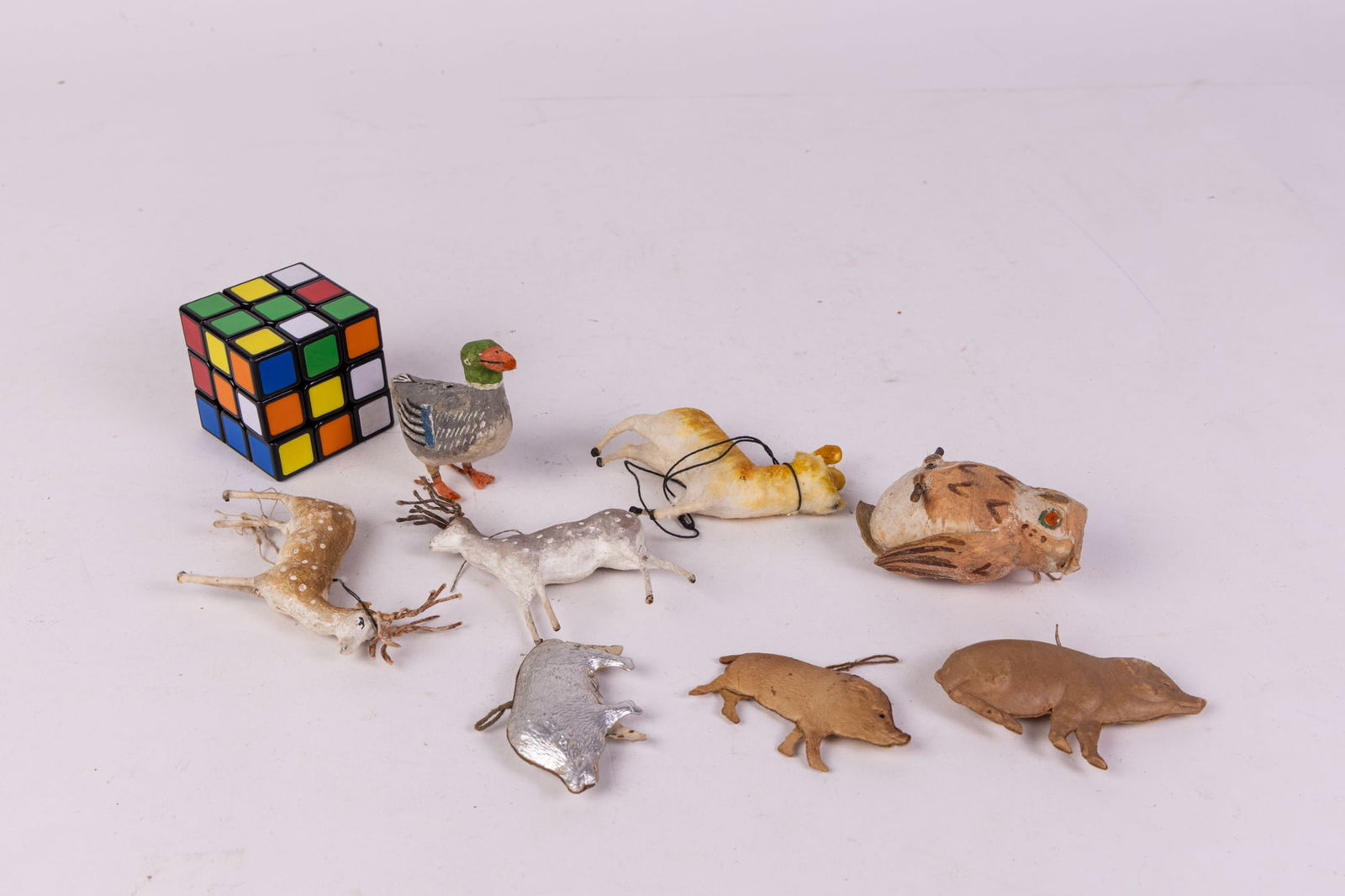 Antique Early Animal Ornament Assortment ft Cotton Spun & Putz (1 of 4)