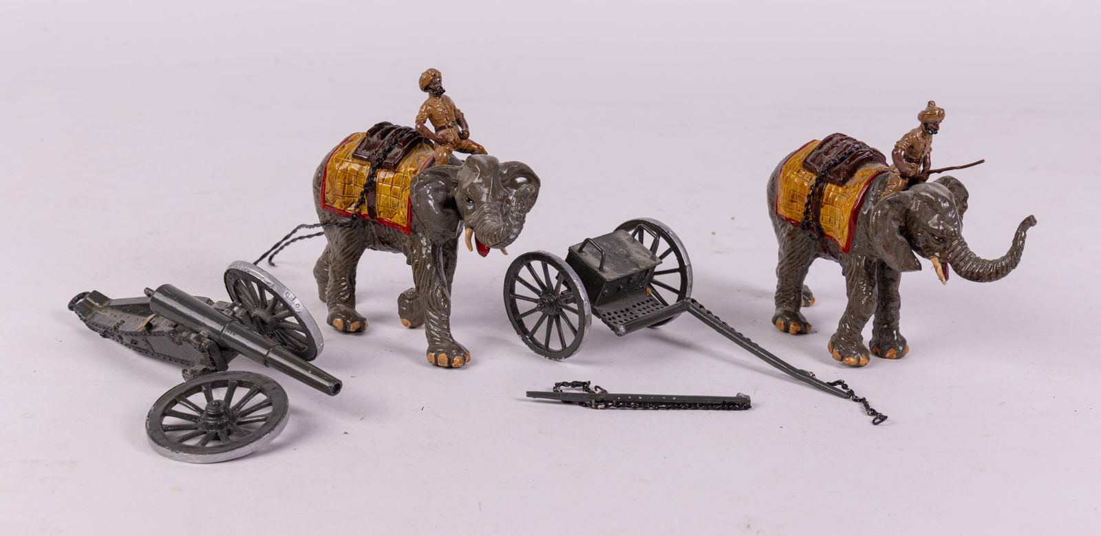 Battle Elephants w/ Riders & Canon Metal Toy Figures (1 of 5)