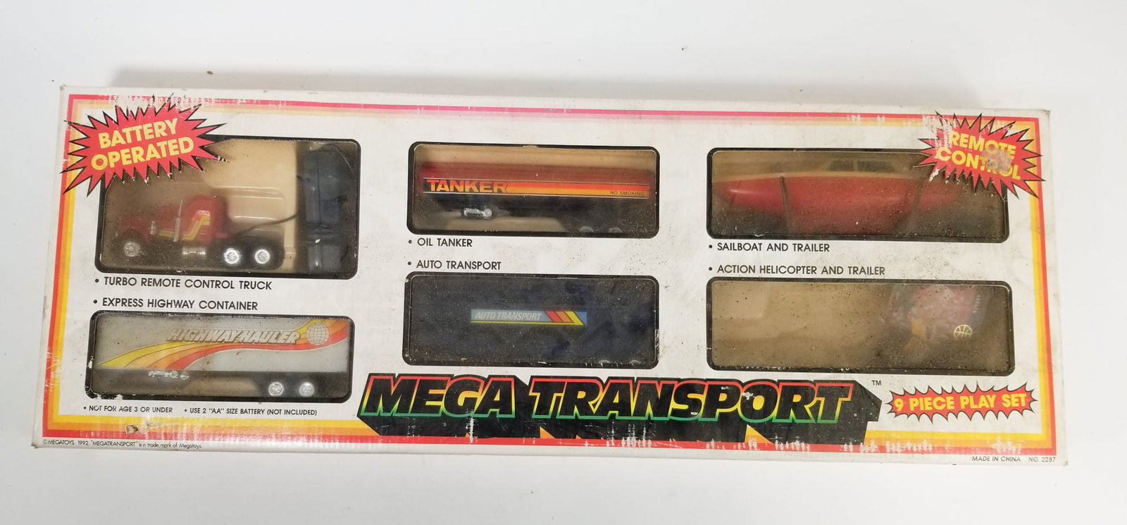 Megatoys Mega Transport 9 Piece Play Set in Box: Megatoys Mega Transport 9 Piece Play Set in Box Size 3" x 27" x 10" Literature Brooks Auction is not responsible for outbids. Questions? Call the office at (856) 694-2960 or email us directly at inf