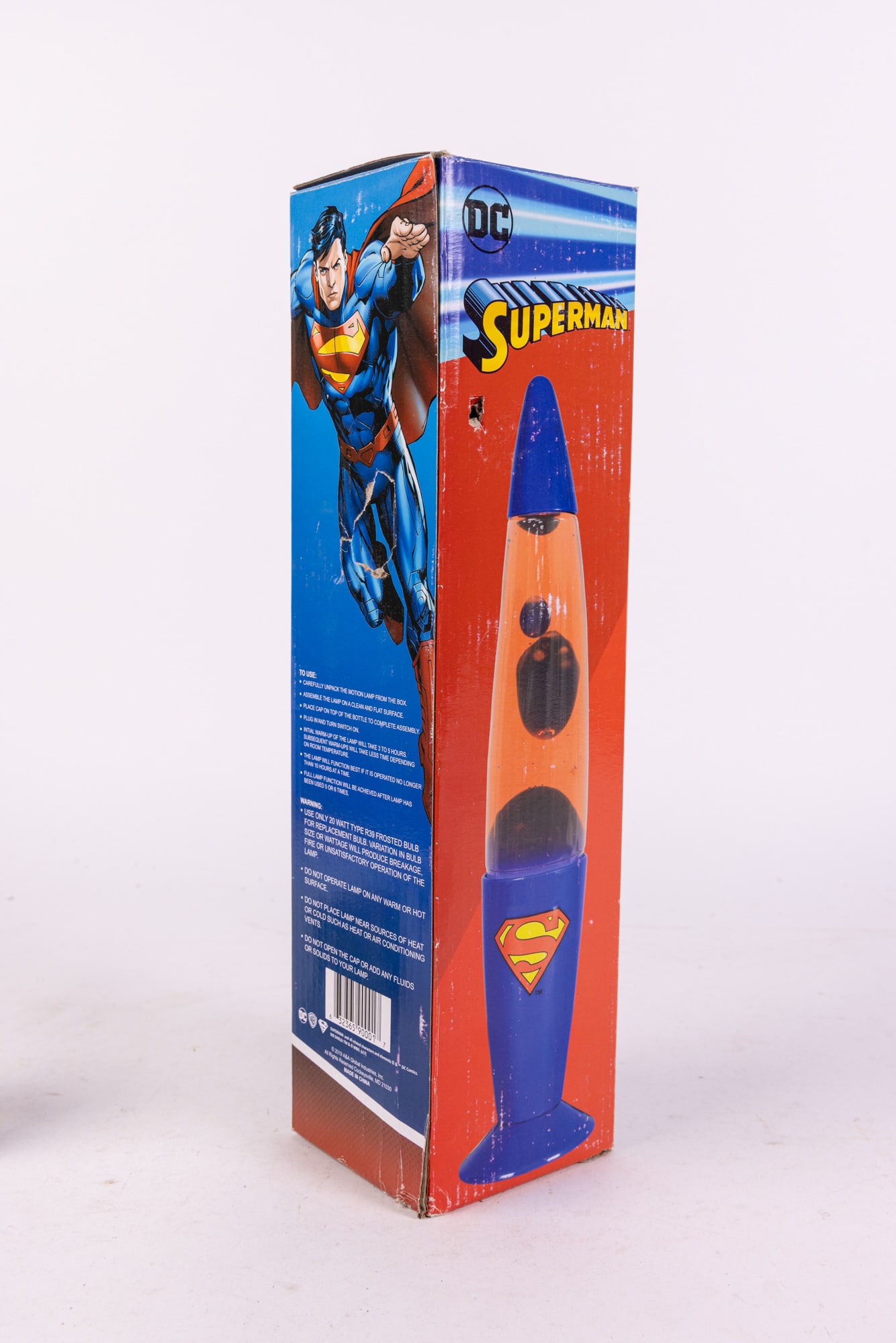 Superman Lava Lamp in Box: Superman Lava Lamp in Box Size 14" x 4" x 4" Literature Brooks Auction is not responsible for outbids. Questions? Call the office at (856) 694-2960 or email us directly at info@brooks.auction.