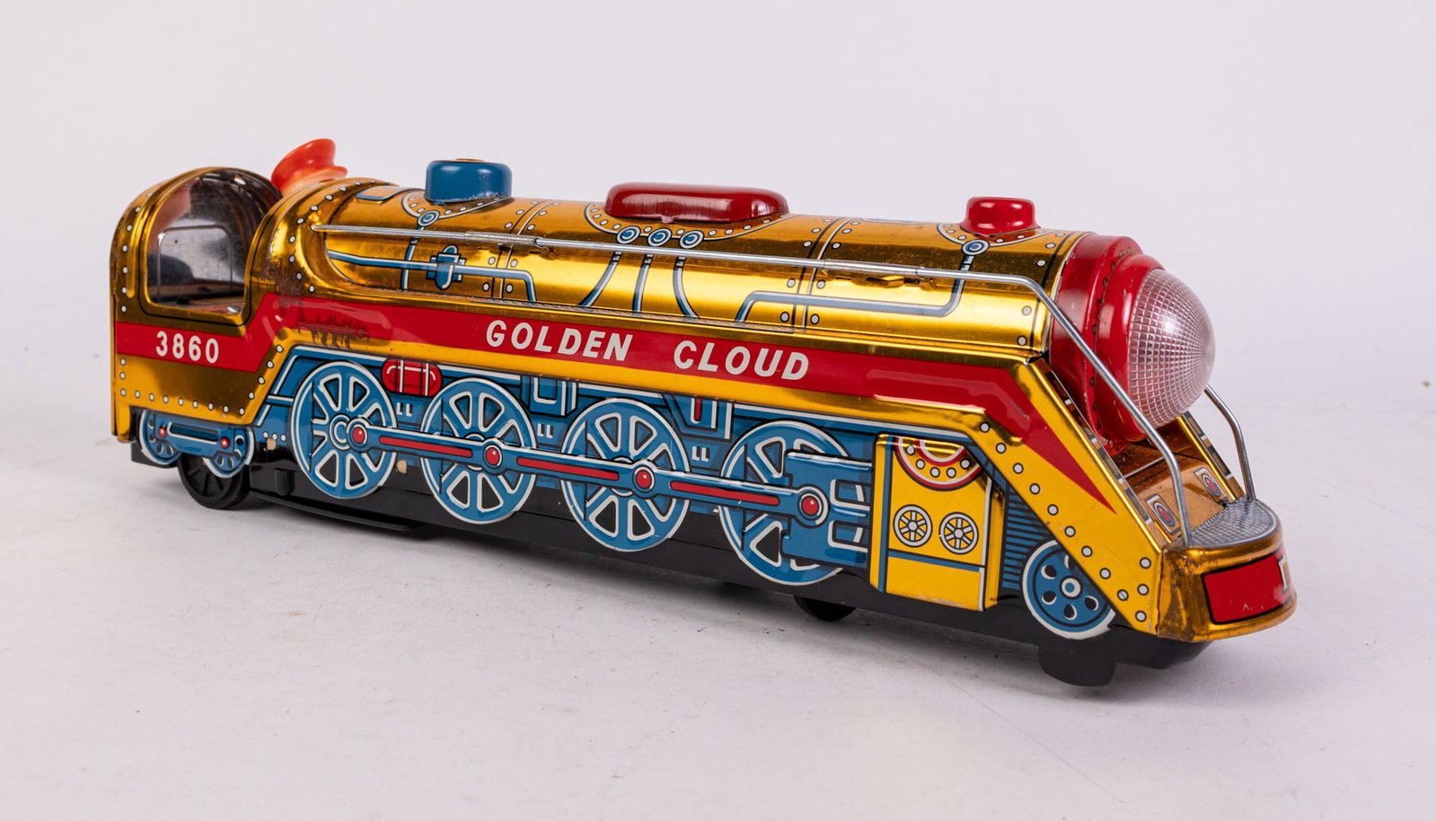 Japan Golden Cloud Express Tin Battery Op. Train: Japan Golden Cloud Express Tin Battery Op. Train Size 16" x 5" x 4" Literature Brooks Auction is not responsible for outbids. Questions? Call the office at (856) 694-2960 or email us directly at inf