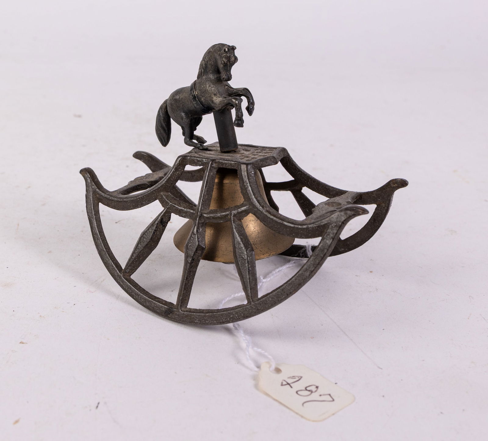 1890 Cast Iron Bell Ringer Horse by Gong Bell Mfg. (1 of 4)