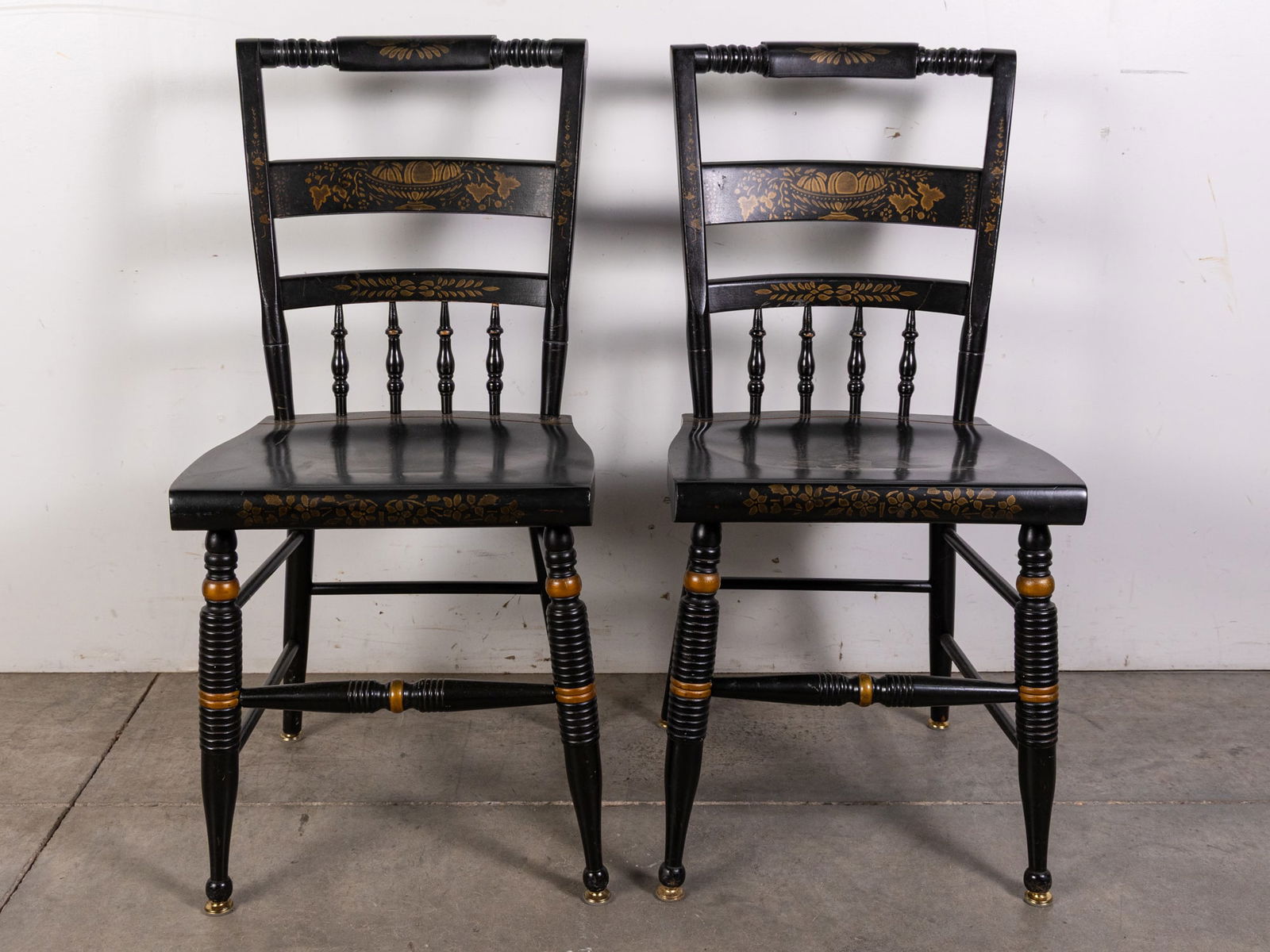 Pair of Nichols & Stone Hitchcock Chairs: Pair of Nichols & Stone Hitchcock Chairs Size 33" x 24" x 17" Literature Brooks Auction is not responsible for outbids. Questions? Call the office at (856) 694-2960 or email us directly at info@broo