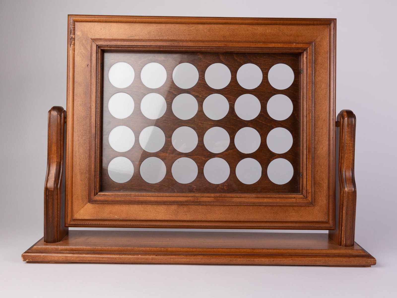 Twenty Four Silver Dollar Coin Wooden Display Holder: Twenty Four Silver Dollar Coin Wooden Display Holder Literature Brooks Auction is not responsible for outbids. Questions? Call the office at (856) 694-2960 or email us directly at info@brooks.auction