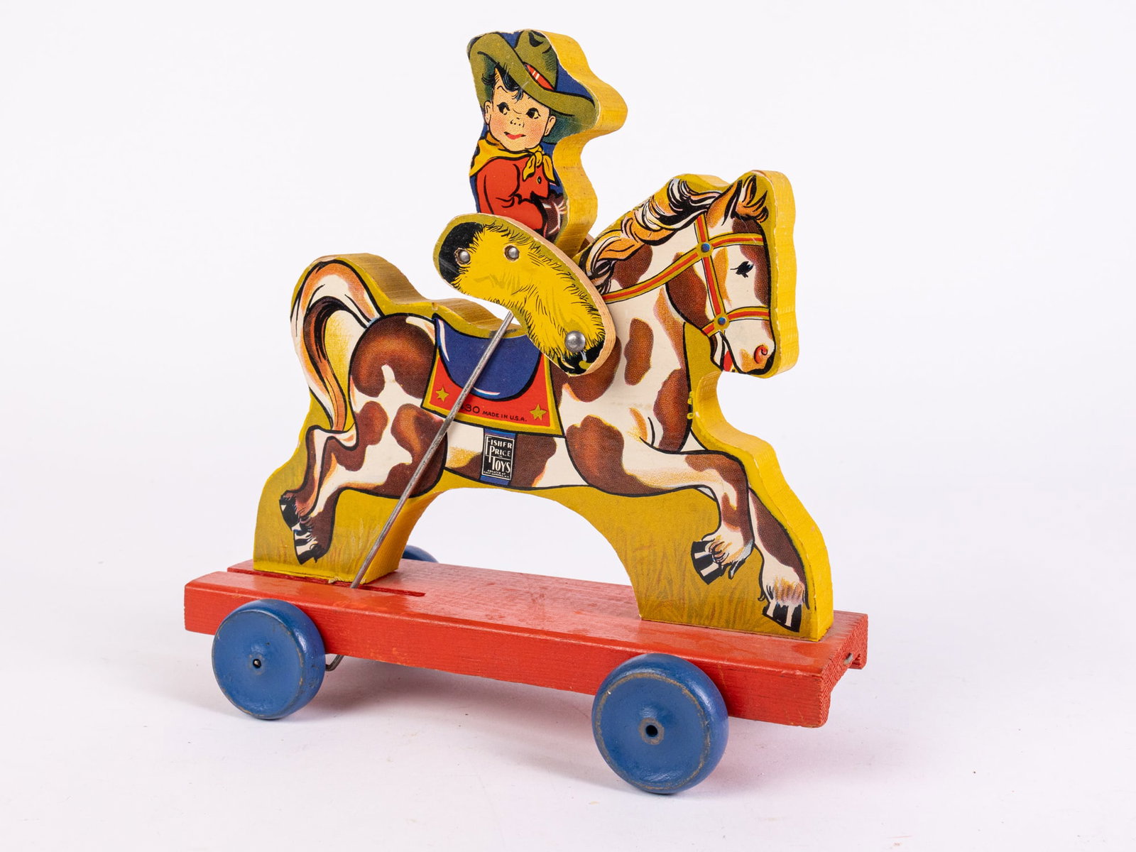 Fisher Price Paper on Wood No 430 Buddy Bronco Toy: Fisher Price Paper on Wood No 430 Buddy Bronco Toy Size 9" x 9" x 4" Literature Brooks Auction is not responsible for outbids. Questions? Call the office at (856) 694-2960 or email us directly at in