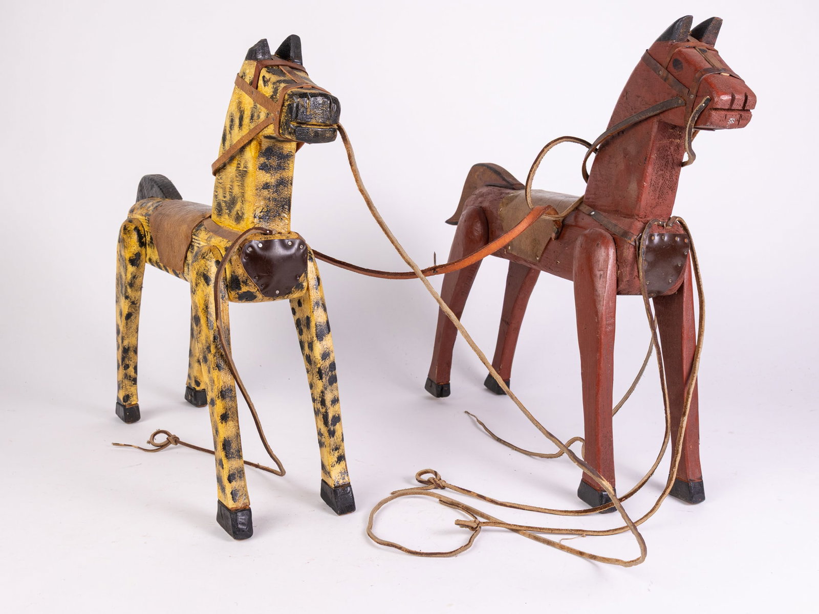 Vintage Pair of Folk Art Hand Carved & Painted Horses: Vintage Pair of Folk Art Hand Carved & Painted Horses Literature Brooks Auction is not responsible for outbids. Questions? Call the office at (856) 694-2960 or email us directly at info@brooks.auction