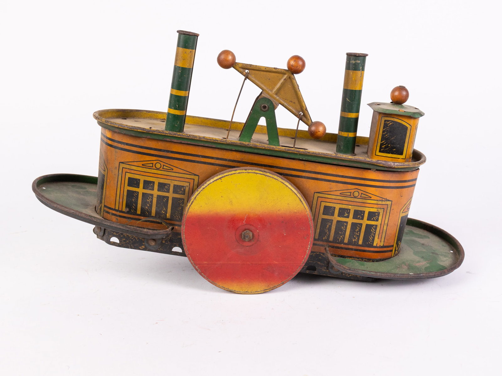 Go-Toy Mfg. Tin Litho Ferry Boat: Go-Toy Mfg. Tin Litho Ferry Boat Size 9" x 14" x 6" Literature Brooks Auction is not responsible for outbids. Questions? Call the office at (856) 694-2960 or email us directly at info@brooks.auction