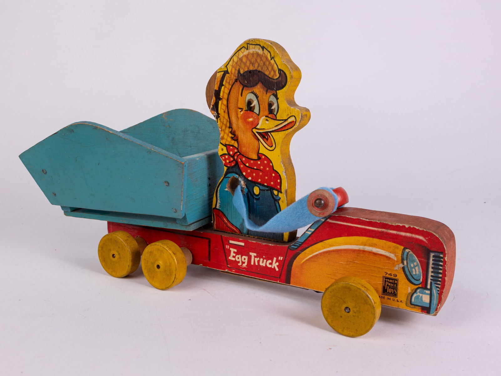 Scarce Fisher-Price Egg Truck No.749 Paper on Wood Pull Toy (1 of 5)