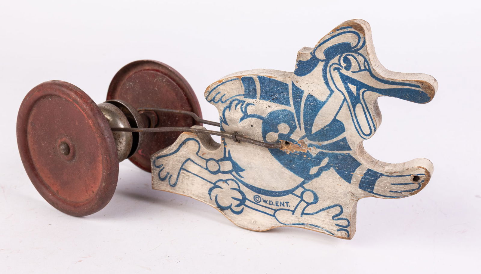 Early Disney W.D.ENT. Donald Duck Bell Pull Toy (1 of 4)