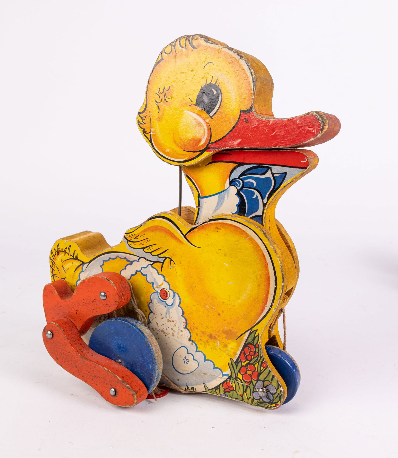 c.1939 Fisher Price #190 Gabby Duck Paper on Wood Pull Toy (1 of 4)