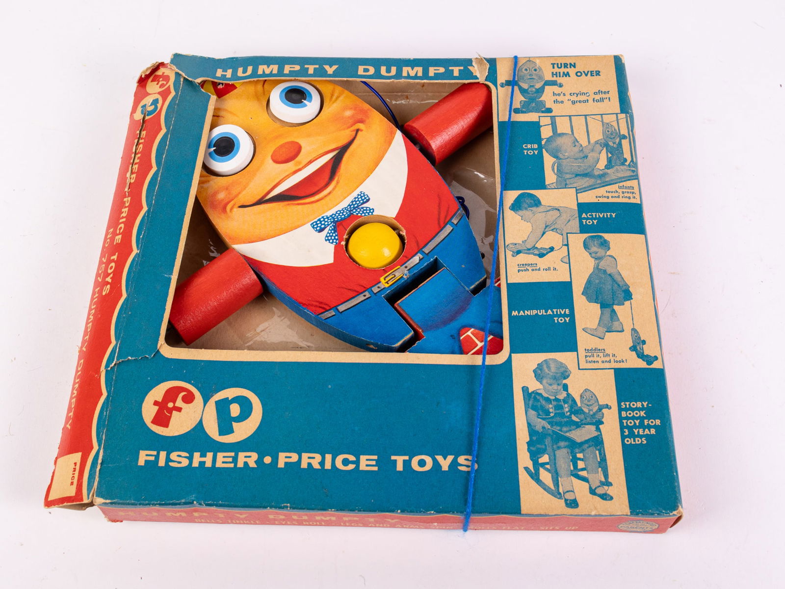 Scarce Fisher Price 757 "Humpty Dumpty" IOB: Scarce Fisher Price 757 "Humpty Dumpty" IOB Size 10" x 10" x 2" Literature Brooks Auction is not responsible for outbids. Questions? Call the office at (856) 694-2960 or email us directly at info@br