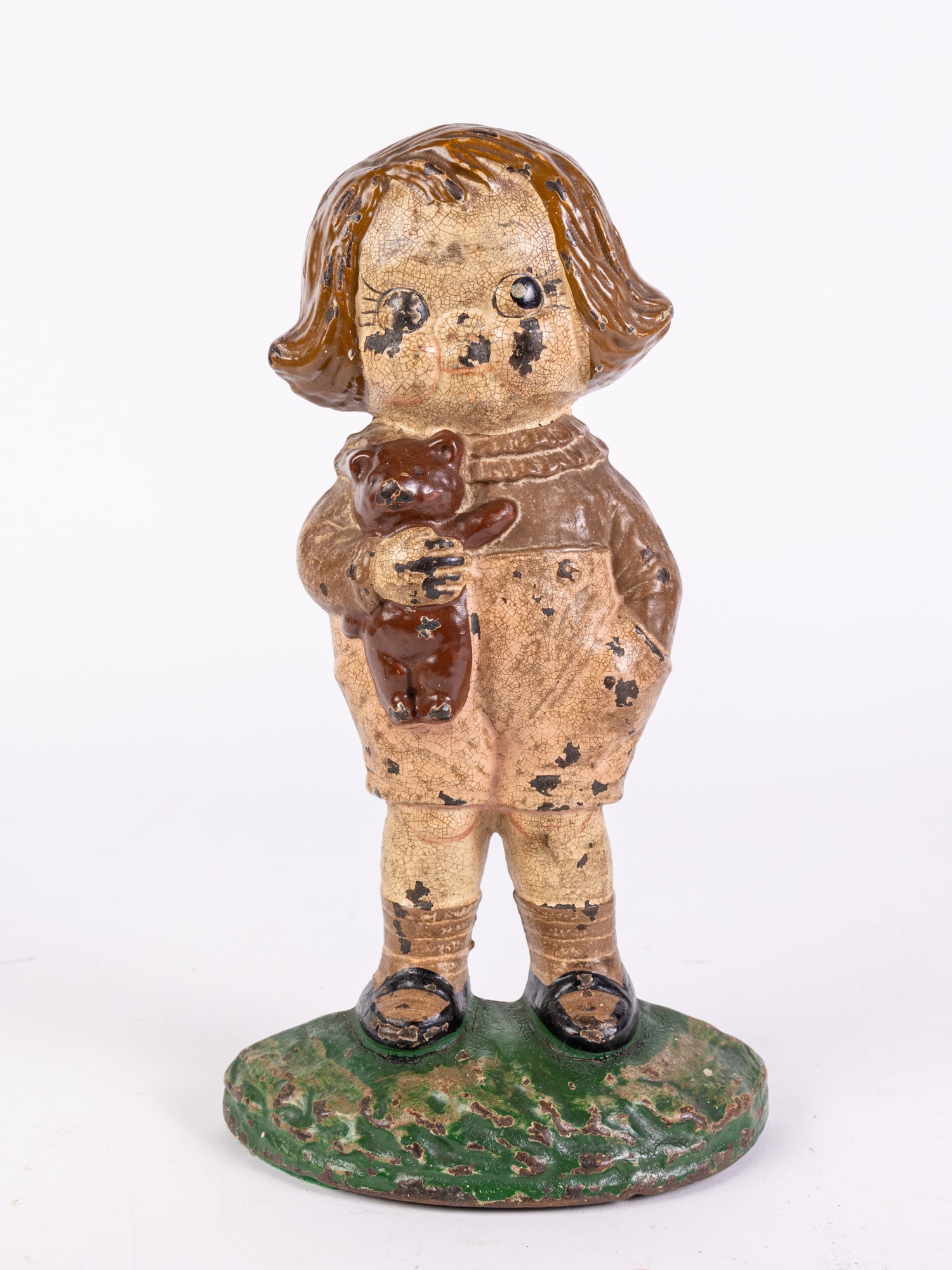 Hubley Girl with Teddy Bear Cast Iron doorstop: Hubley Girl with Teddy Bear Cast Iron doorstop Literature Brooks Auction is not responsible for outbids. Questions? Call the office at (856) 694-2960 or email us directly at info@brooks.auction. R