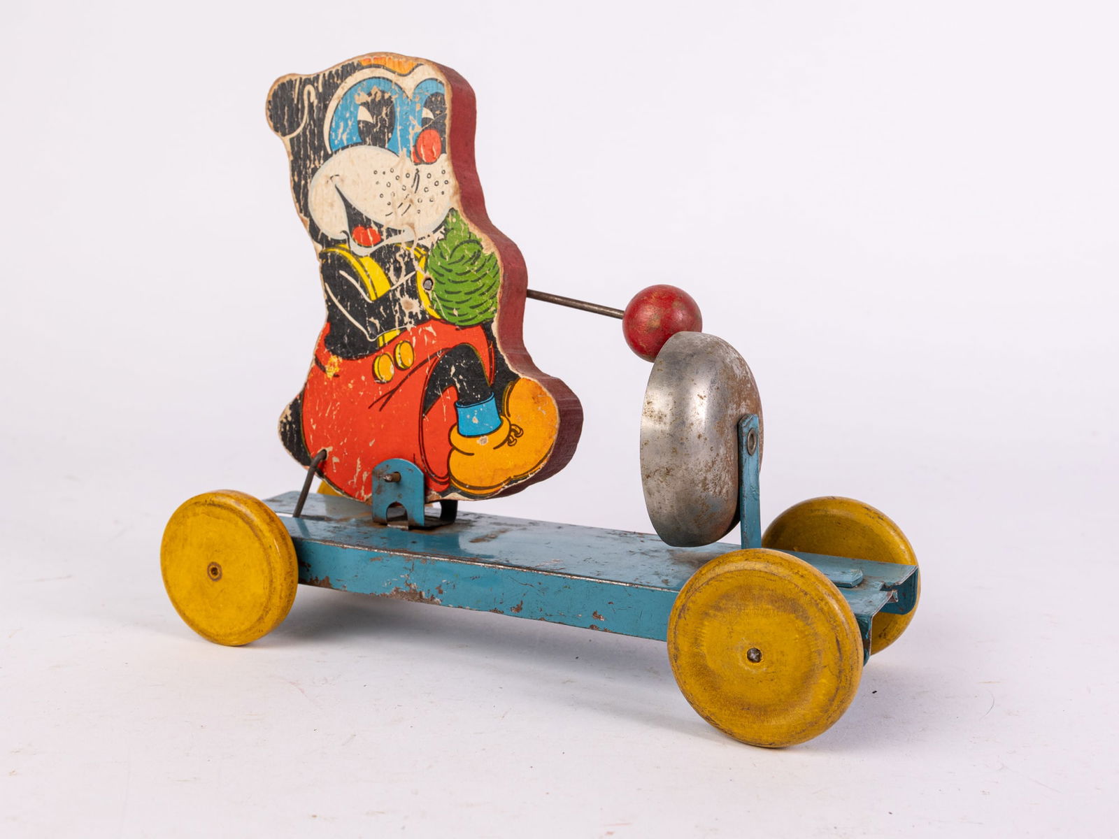 Vintage Trix Paper on Wood Gong Bell Pull Toy: Vintage Trix Paper on Wood Gong Bell Pull Toy Size 8" x 9" x 4" Literature Brooks Auction is not responsible for outbids. Questions? Call the office at (856) 694-2960 or email us directly at info@br