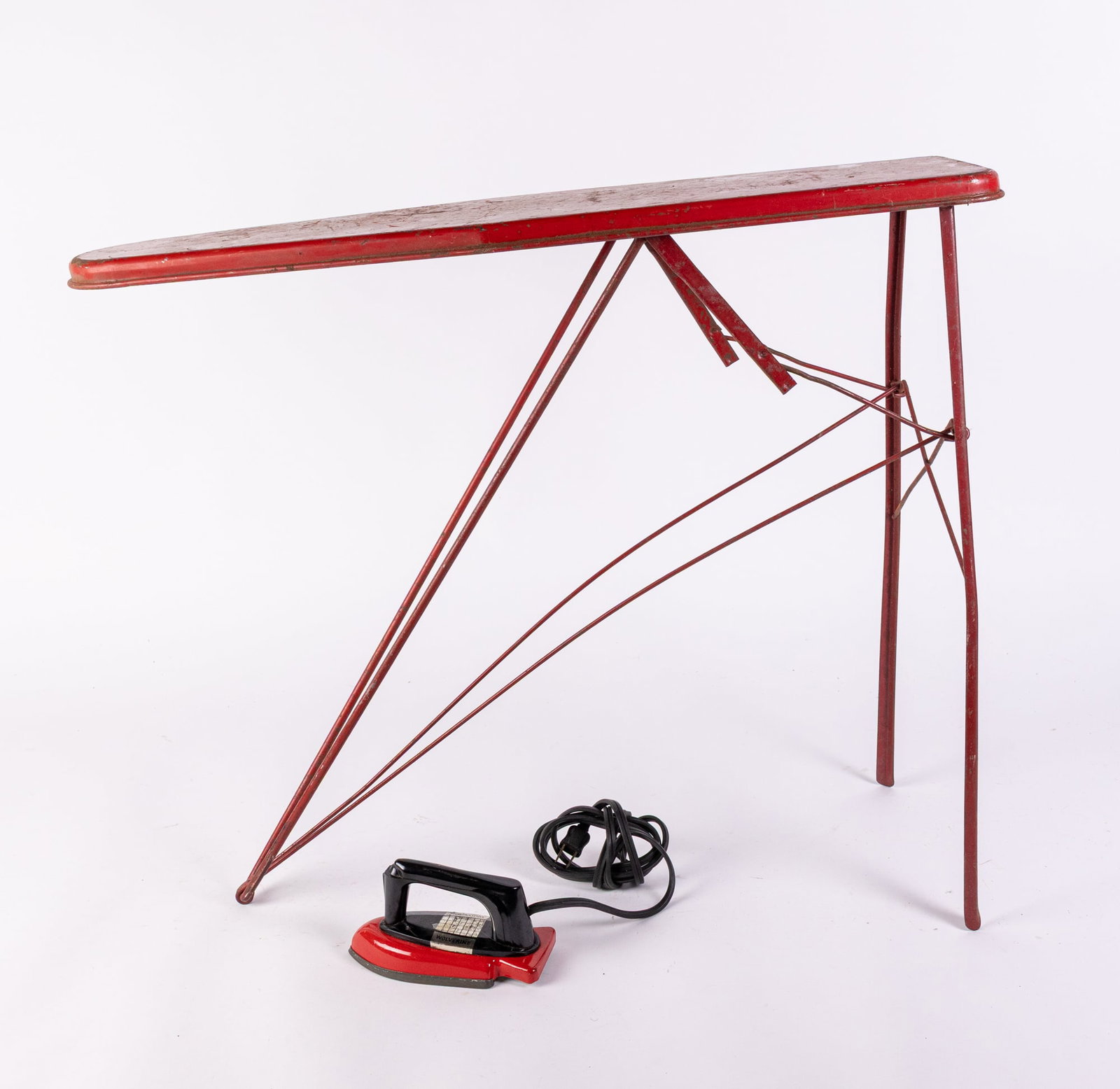 Vintage Wolverine Iron & Metal Ironing Board Toy Set: Vintage Wolverine Iron & Metal Ironing Board Toy Set Size 35" x 9" x 4" Literature Brooks Auction is not responsible for outbids. Questions? Call the office at (856) 694-2960 or email us directly at